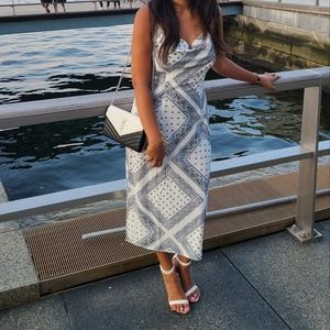 Bandana print scarf print midi dress